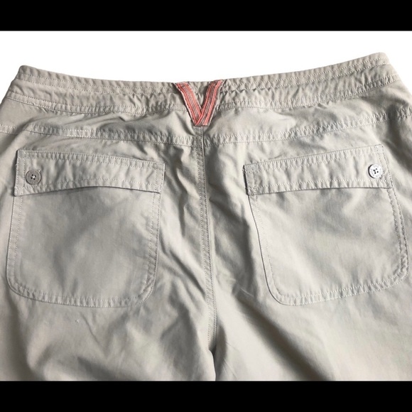The North Face Horizon Pants Crop Khaki Roll Tab Hem Drawstring Waist 12X27” - Picture 6 of 8